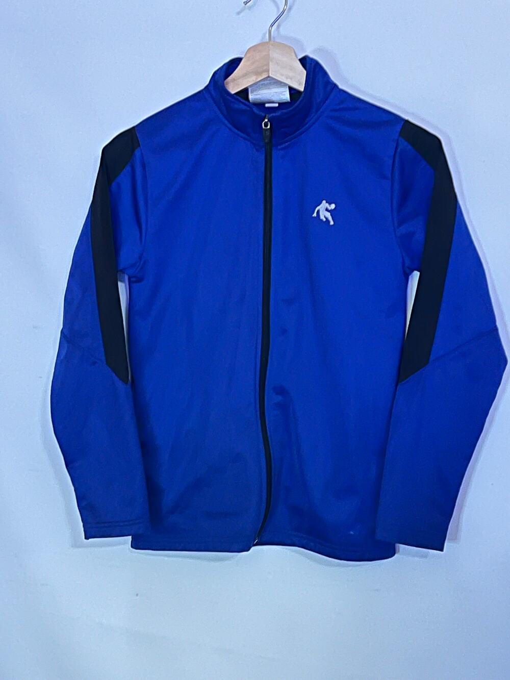 AND1 Boys Track Jacket Full Zipper with Pocket Blue and Black size Large 10/12